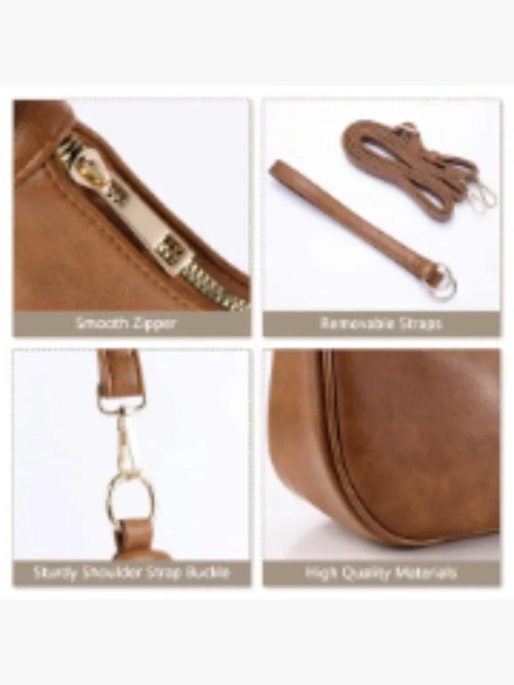 Hobo Bag Women Vegan Leather Shoulder Crossbody 2 Straps